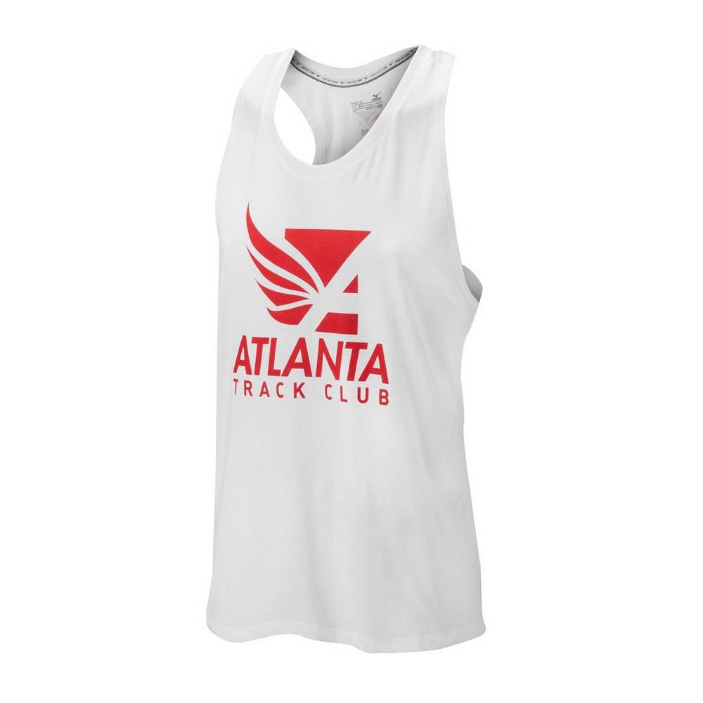 Mens Mizuno Atlanta Track Club 50/50 Tank Top White Philippines (WOPQDZ781)